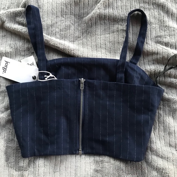 Navy crop top - Picture 2 of 3